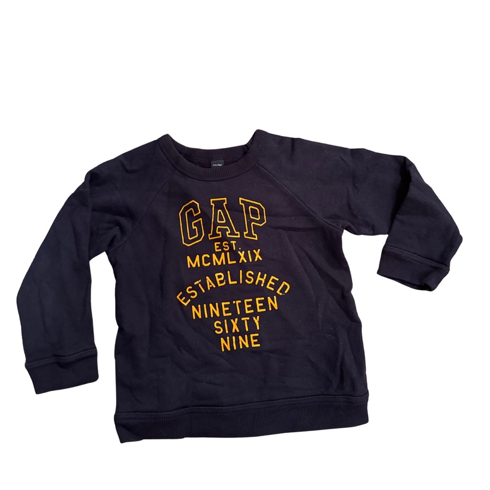 GAP Kids Navy and Yellow Graphic Sweatshirt